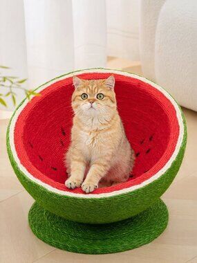 Watermelon Shaped Cat Scratching Post Nest
